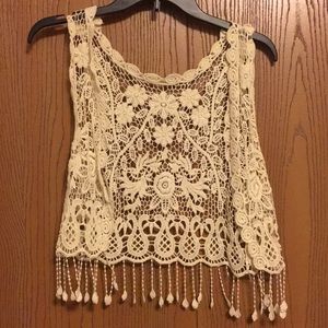 Cropped Sleeveless cardigan